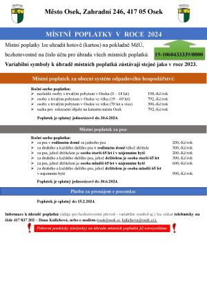 Poplatky a jejich splatnost v roce 2024 2